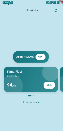 EcoPulse — pantalla de cuentas